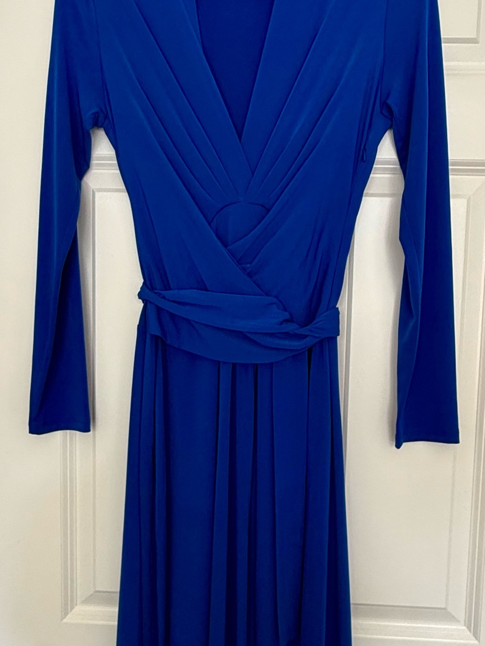 Michael Kors Cobalt Blue Long Sleeve Wrap Dress